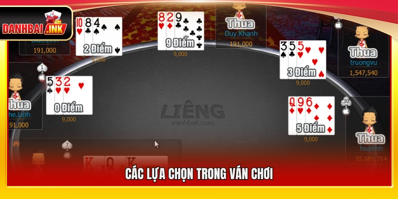Bài Liêng Online Là Gì? Quy Tắc Chơi Và Cách Tham Gia Cụ Thể 5 Những phương án người chơi có thể lựa chọn trong ván