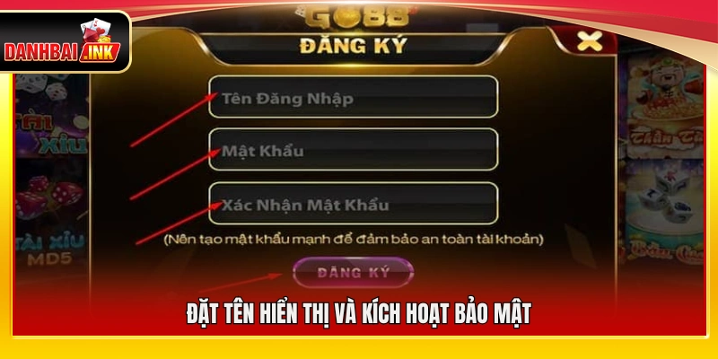 Thiết lập tên hiển thị và bật bảo mật tài khoản